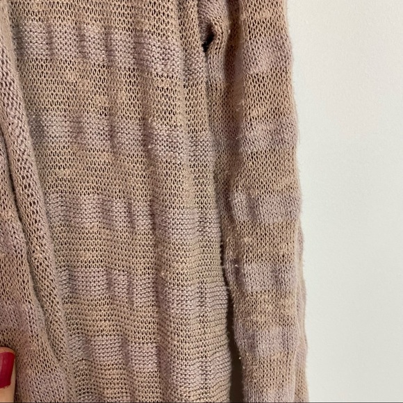 Free People Forget Me Not Long Duster Cardigan Sweater Striped Blush Pink Medium - Picture 6 of 12